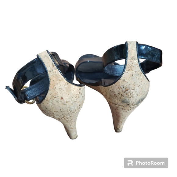 Gucci Wedge Sandals patent leather cork Wedge Size 9 - Picture 5 of 10